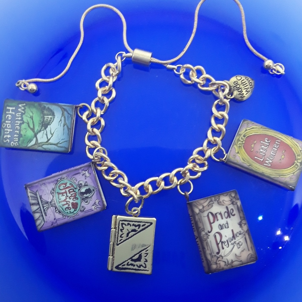 Women Authors Book Adjustable Charm Bracelet - Picture 2 of 5